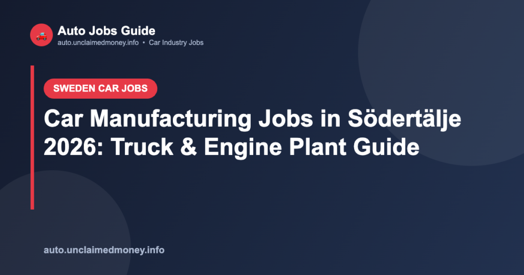 Car Manufacturing Jobs in Södertälje 2026: Truck & Engine Plant Guide