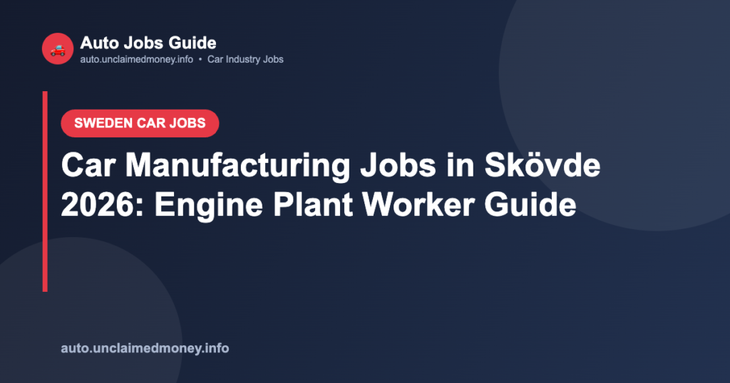 Car Manufacturing Jobs in Skövde 2026: Engine Plant Worker Guide