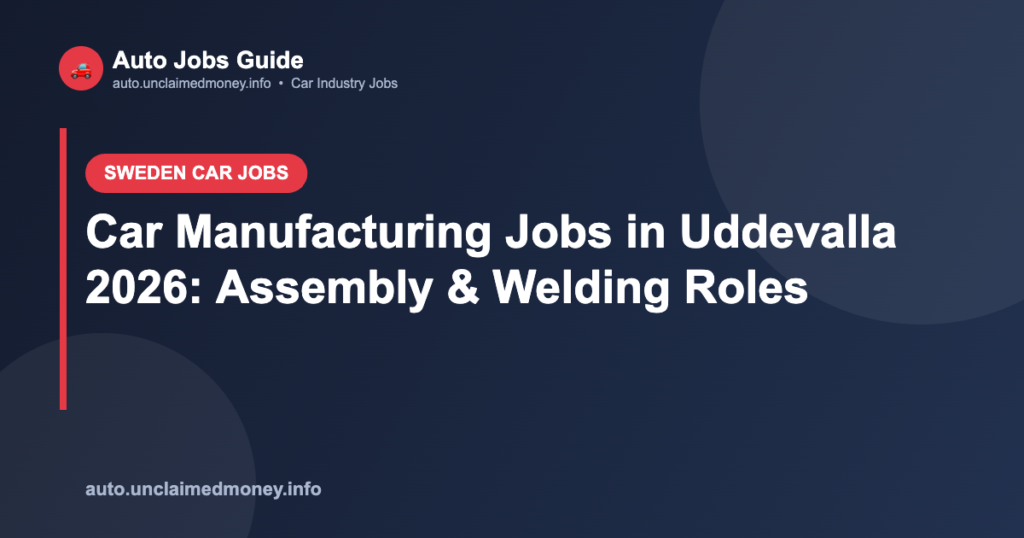 Car Manufacturing Jobs in Uddevalla 2026: Assembly & Welding Roles