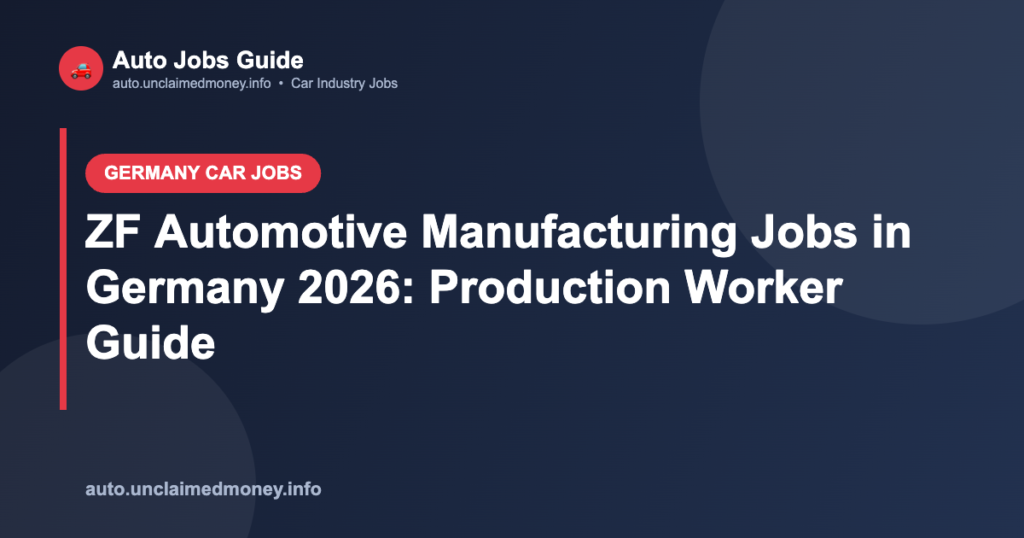 ZF Automotive Manufacturing Jobs in Germany 2026: Production Worker Guide